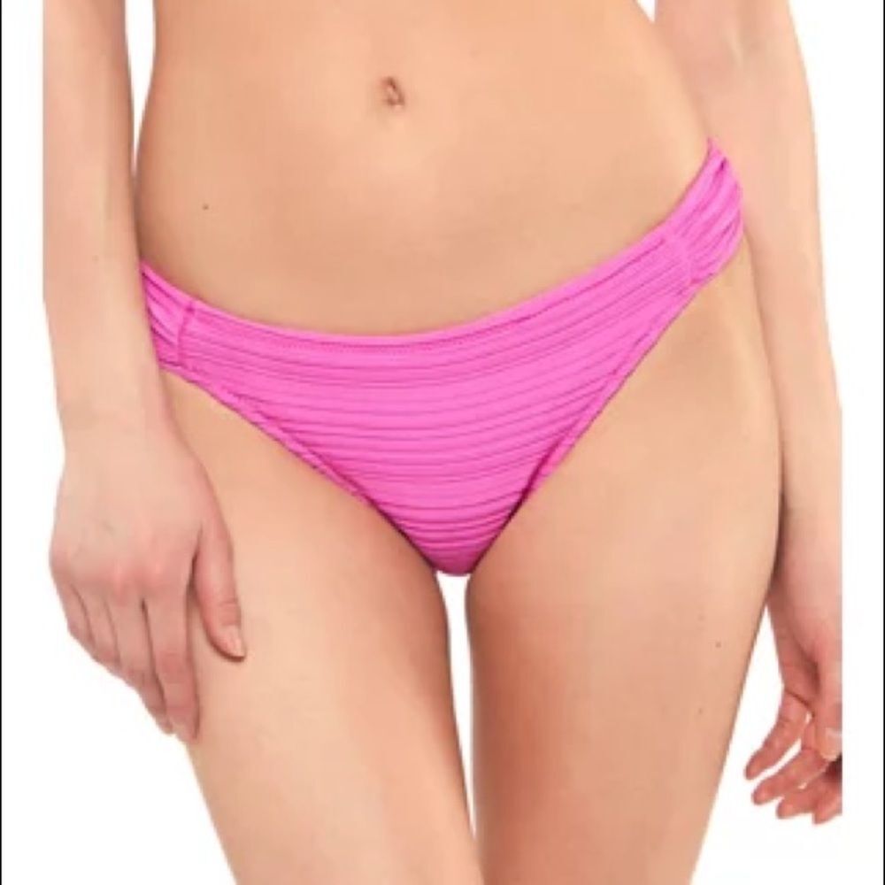 Jessica Simpson Side-Shirred Fuschia Hipster Swim Bottoms Size XL
